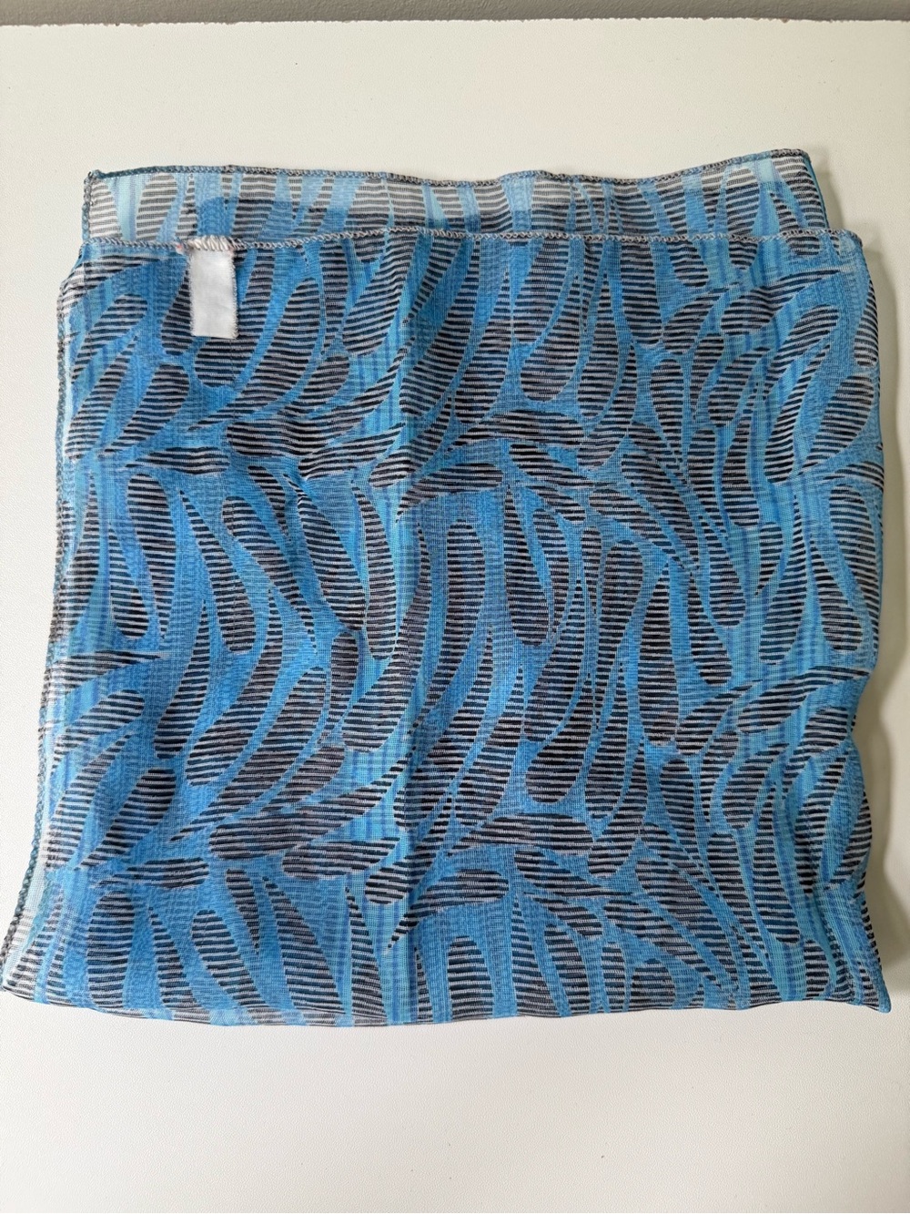 Blue Patterned Lightweight Women's Scarf Wrap